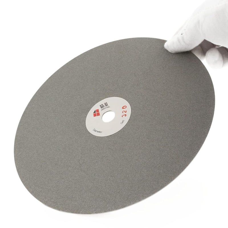 Jingling 8" Inch Diamond Grinding Disc 320 Grit Flat Lap Disk Lapping Plate Sanding Pads Lapidary Tools for Stone Pottery Faceting Machine - Image 3